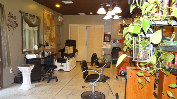 Our hair salon is clean and has plenty of ambience.